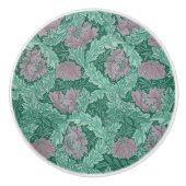 Green en Red Wreath Pattern (door William Morris) Keramische Knop (Voorkant)