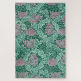 Green en Red Wreath Pattern (door William Morris) Legpuzzel