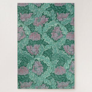 Green en Red Wreath Pattern (door William Morris) Legpuzzel