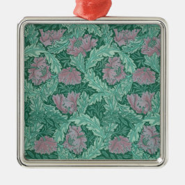 Green en Red Wreath Pattern (door William Morris) Metalen Ornament
