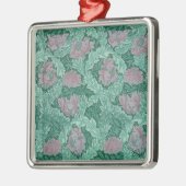 Green en Red Wreath Pattern (door William Morris) Metalen Ornament (Links)