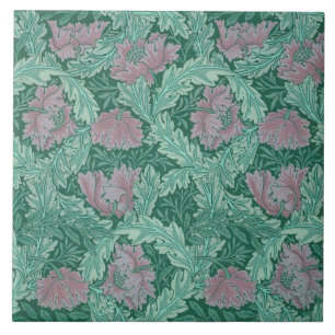 Green en Red Wreath Pattern (door William Morris) Tegeltje