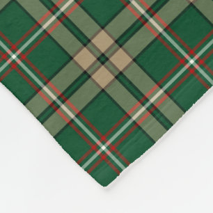 Green en Tan Plaid O'Neill Tartan Fleece Deken