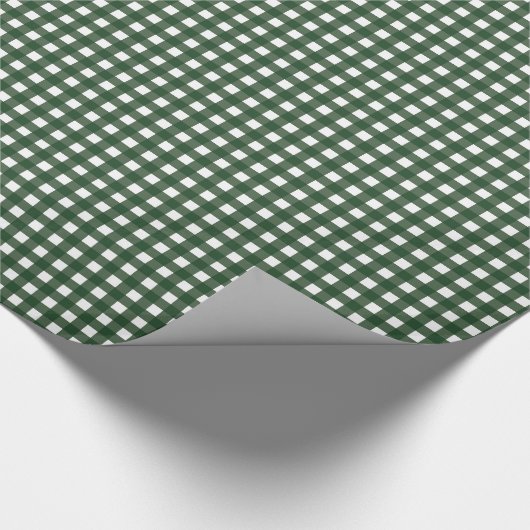 Green en White Gingham Cadeaupapier (Hoek)