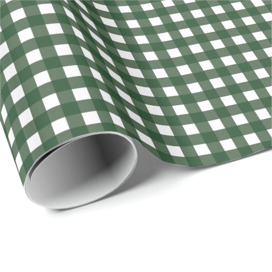 Green en White Gingham Cadeaupapier (Rol Hoek)