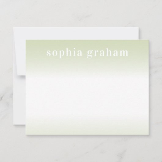 Green en White Ombre Notitiekaartje (Voorkant)