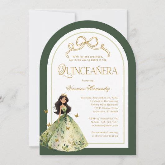 Green Enchanted Forest 15e verjaardag van Quincean Kaart (Voorkant)