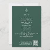 Green Enchanting Botanical Floral Wedding QR Code Kaart (Achterkant)