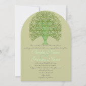 Green Enchantment Tree Huwelijksuitnodiging Kaart (Voorkant)