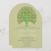 Green Enchantment Tree Huwelijksuitnodiging Kaart (Voorkant / Achterkant)
