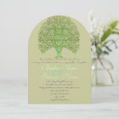 Green Enchantment Tree Huwelijksuitnodiging Kaart (Staand voorkant)