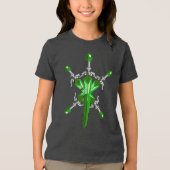 Green Energy Burst Fantasy Sword Tri-Blend Shirt (Voorkant)