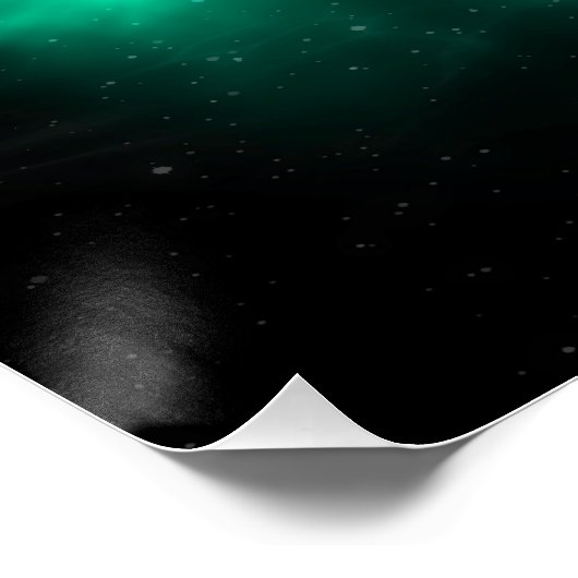 Green Energy Galaxy Art Glansy Poster (Hoek)