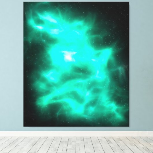 Green Energy Galaxy Art Stretched Canvas (Insitu (Houten vloer))