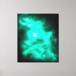 Green Energy Galaxy Art Stretched Canvas Afdruk