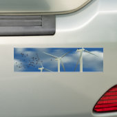 Green Energy Wind Turbine Bumpersticker (Op auto)
