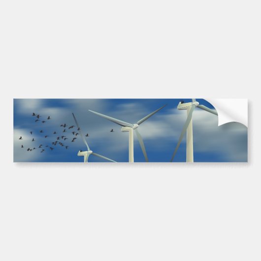 Green Energy Wind Turbine Bumpersticker (Voorkant)
