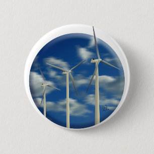 Green Energy Wind Turbine Ronde Button 5,7 Cm