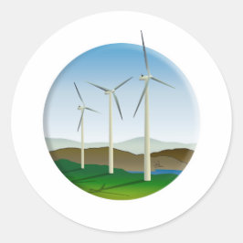 Green Energy Wind Turbine Ronde Sticker