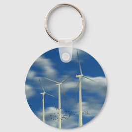 Green Energy Wind Turbine Sleutelhanger
