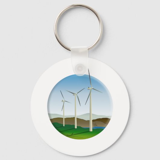 Green Energy Wind Turbine Sleutelhanger (Voorkant)