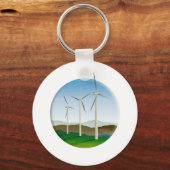 Green Energy Wind Turbine Sleutelhanger (Voorkant)