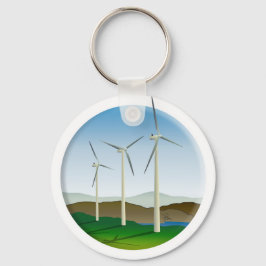 Green Energy Wind Turbine Sleutelhanger