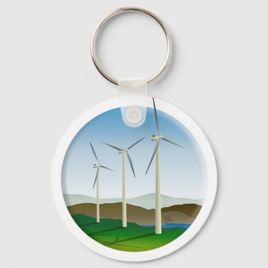 Green Energy Wind Turbine Sleutelhanger (Voorkant)