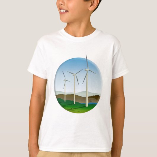 Green Energy Wind Turbine T-shirt (Voorkant)