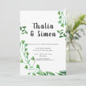 Green Engagement Party Uitnodiging (Staand voorkant)