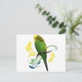 Green English Budgie Briefkaart (Staand voorkant)