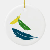Green English Budgie Keramisch Ornament (Achterkant)