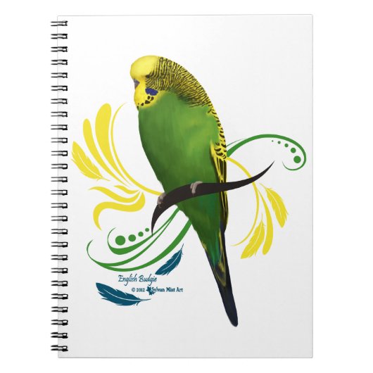 Green English Budgie Notitieboek (Voorkant)