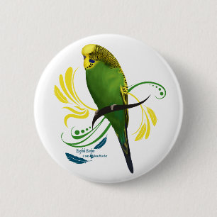 Green English Budgie Ronde Button 5,7 Cm