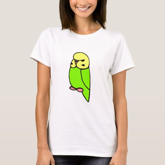 Green English Budgie T-shirt (Voorkant)