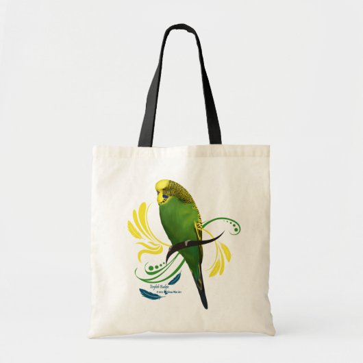 Green English Budgie Tote Bag (Voorkant)