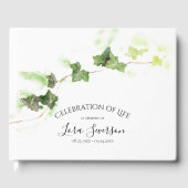 Green English Ivy Celebration of Life Memorial Gastenboek (Voorkant)