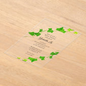 Green English Ivy Vine Vrijgezellenfeest Acryl Uitnodigingen (Laagn)