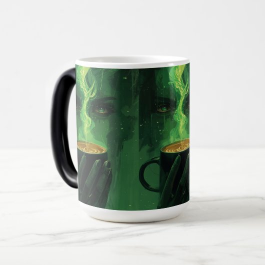 Green Enigma – Soul Within the Steam Magische Mok (Voorkant links)