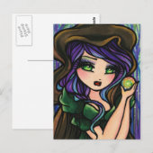 Green Envy Magic Forest Fantasy Art Girl Briefkaart (Voorkant / Achterkant)