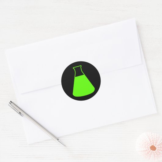 Green Erlenmeyer Flask Sticker (Envelop)