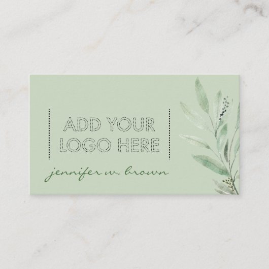 Green Essential Oils Add your custom logo floral Visitekaartje (Voorkant)