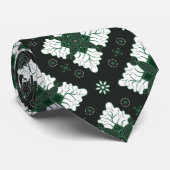 Green ethnic damask batik seamless pattern stropdas (Opgerold)