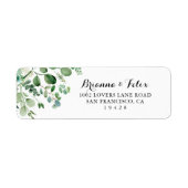 Green Eucalyptus Botanical Return Address Etiket (Voorkant)