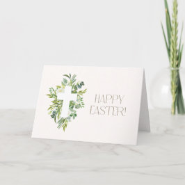 Green Eucalyptus Design Easter Holiday Card Bedankkaart
