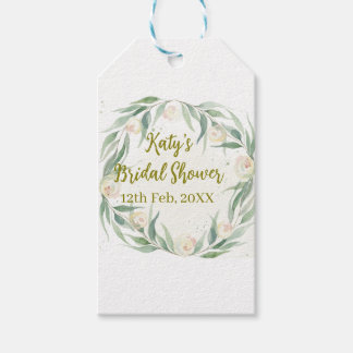 Green eucalyptus floral bridal shower name date go cadeaulabel