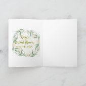 Green eucalyptus floral bridal shower name date go kaart (Binnen)