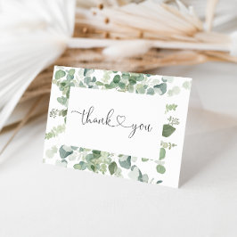 Green Eucalyptus Folded Weddenschap Hartelijk dank Bedankkaart