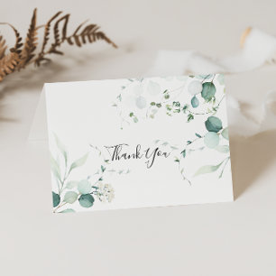Green Eucalyptus Folded Weddenschap Hartelijk dank Bedankkaart