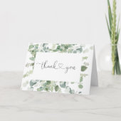 Green Eucalyptus Folded Weddenschap Hartelijk dank Bedankkaart (Voorkant)